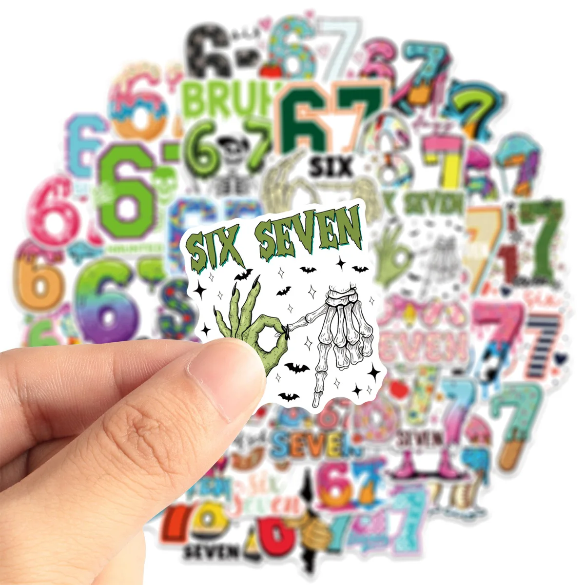 

50PCS Cartoon Six Seven Buzzword Animation Sticker DIY Decoration Waterproof Skateboard Notebook Graffiti Toy