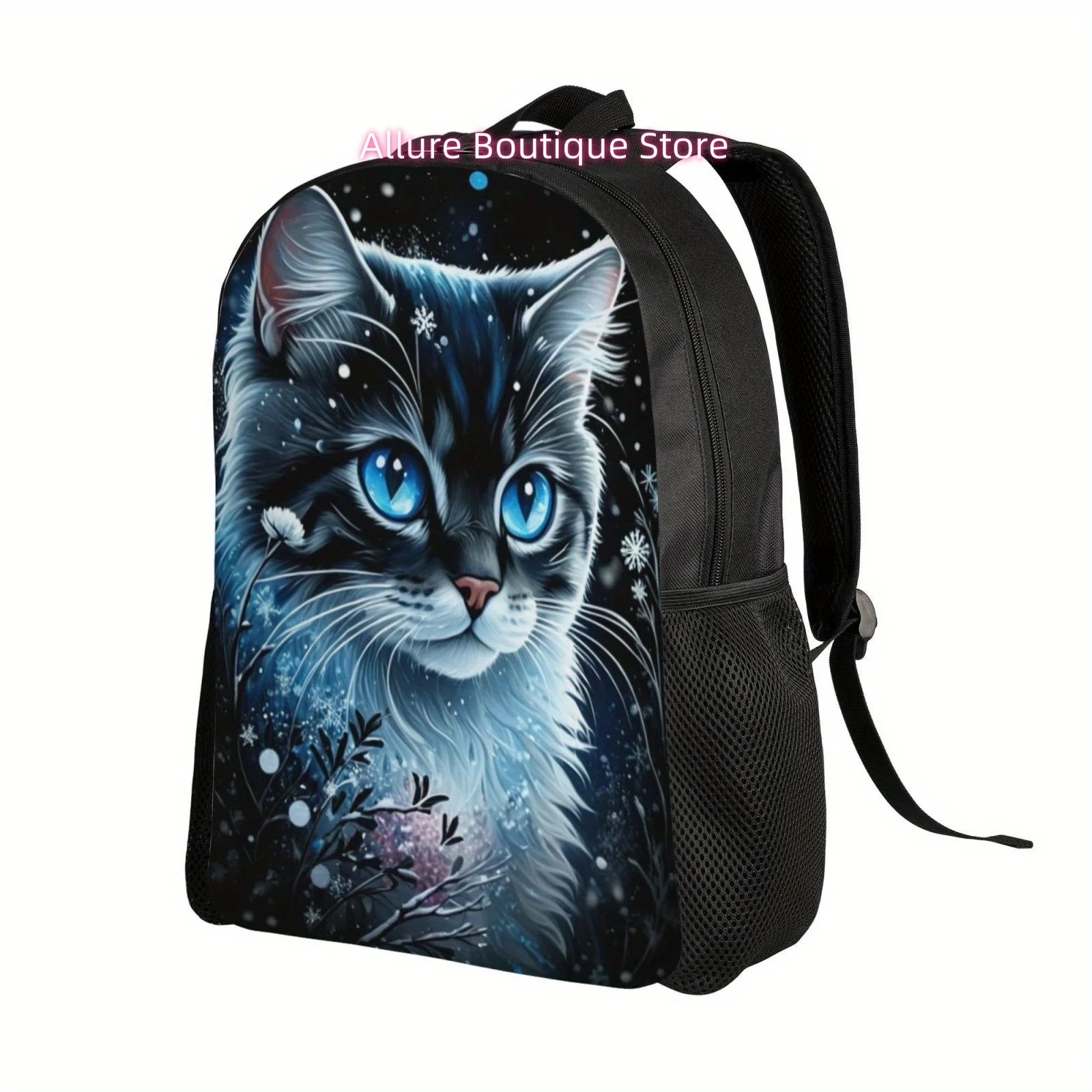 Snow Mountain Cat Casual Backpack, Lightweight Shoulder Bag For Men And Women, Large Capacity Computer Laptop Bag Book Bag For W