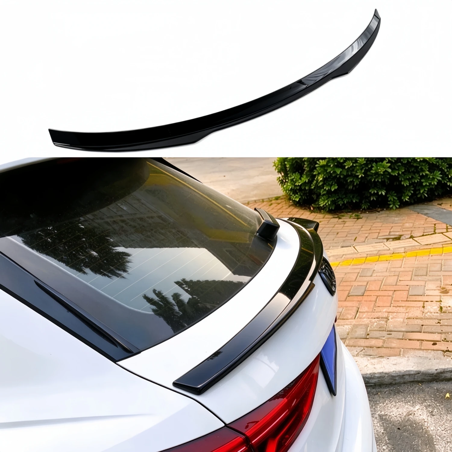 Maxton Design Gloss Black Rear Trunk Middle Spoiler Caps For Audi Q3 SQ3 Standard Hatchback Not For Sportback 2019-2024 Tuning