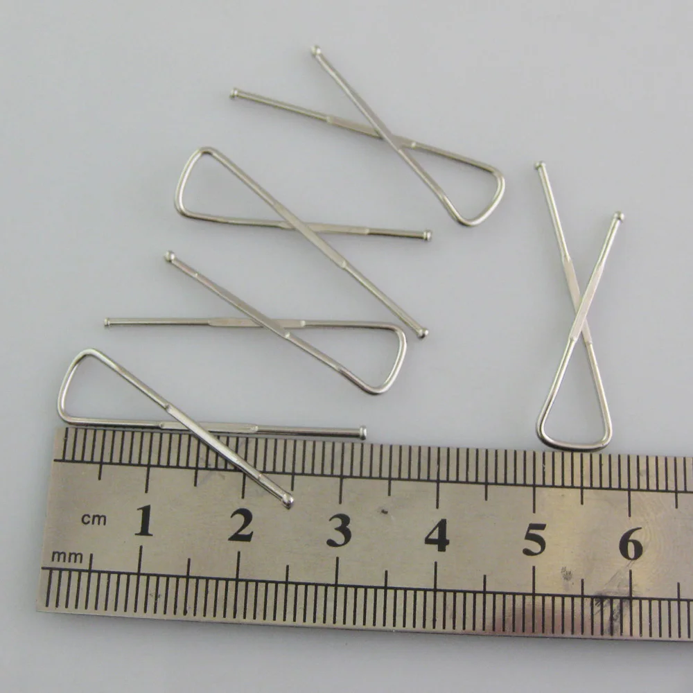 NBNLSA 50Pcs About 33MM Long Iron Clips For Garment Shirt Collar Package DIY Sewing Supplies