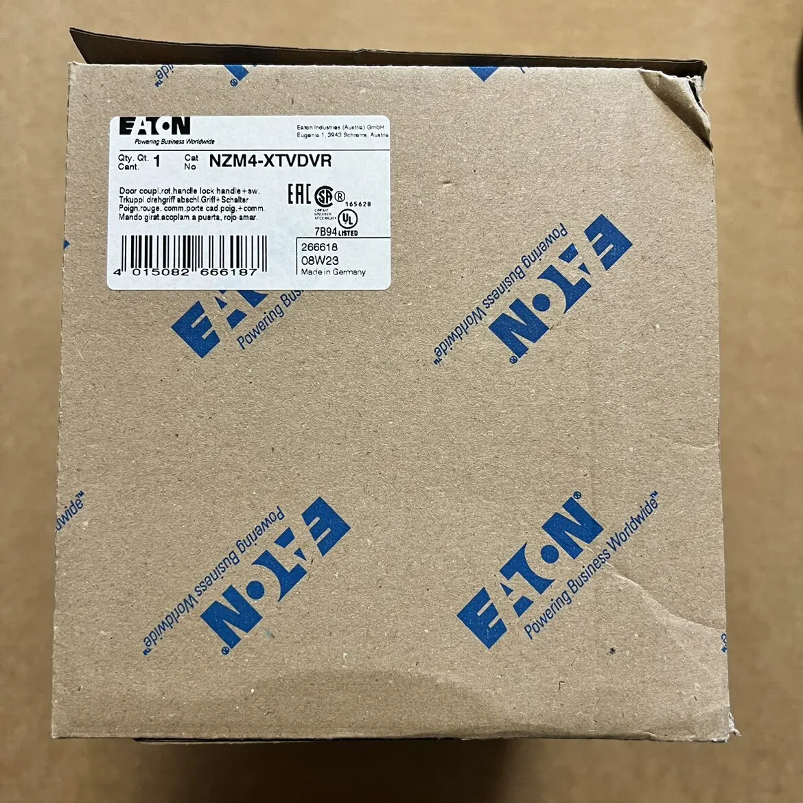 Eaton Muller NZM4-XTVDVR Rotary Door Handle Interlock for NZM4 MCCB Circuit Breaker Safety Lock Industrial Control Panel
