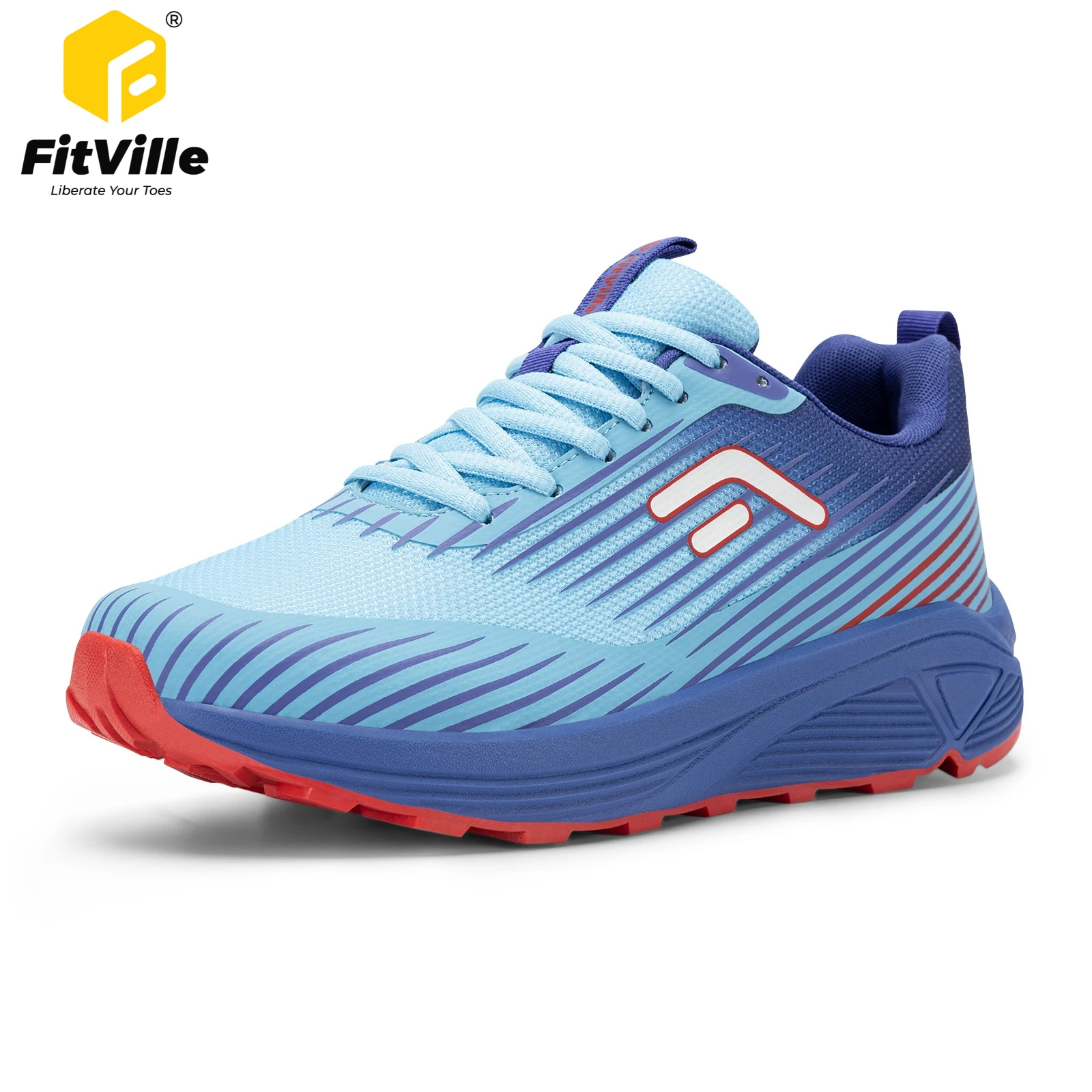 FitVille Trail Running Shoes Extra Wide Mountain Trail Runner Sneakers Cushion Walking Jogging Shoes for Men Plantar Fasciitis