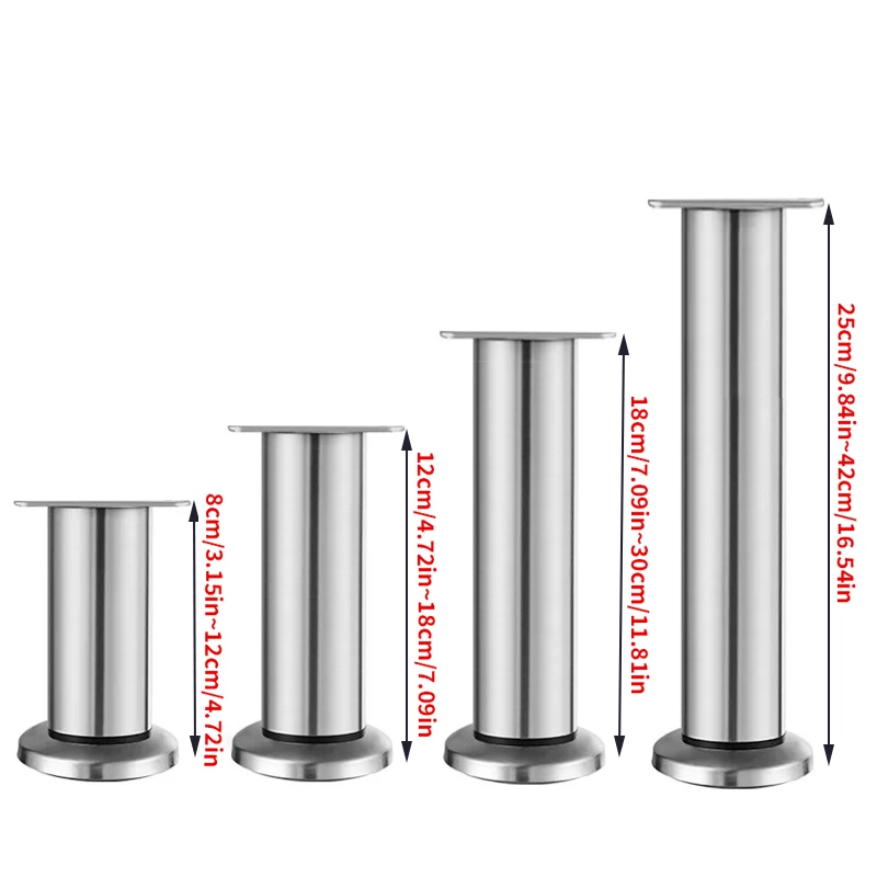 4 قطع أرجل طاولة قابلة للتعديل، وأعمدة دعم الرفع، وأرجل أثاث قابلة للتمديد، تستخدم للأرائك والخزائن والطاولات