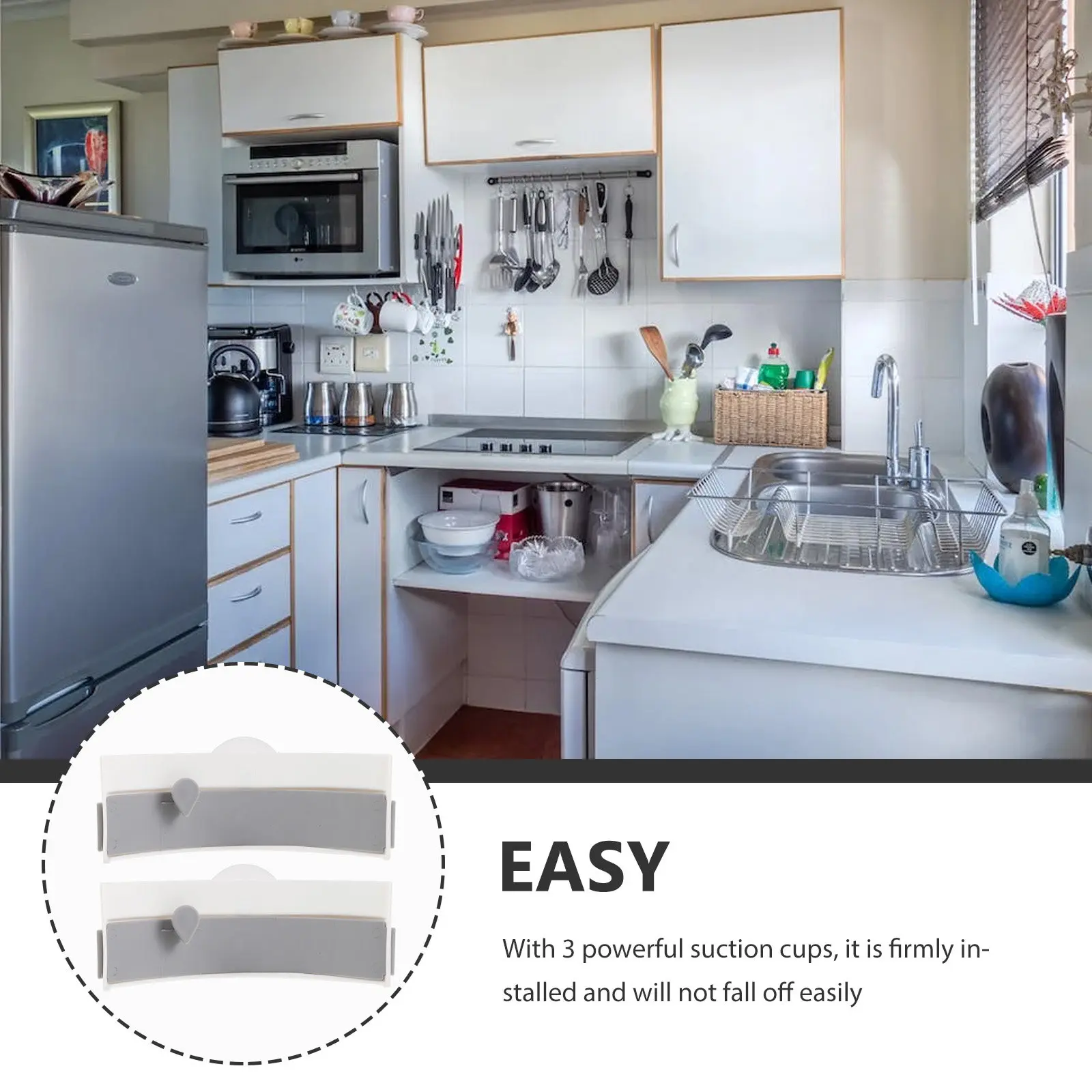 

2Pcs Corner Sink Garbage Bag Holder High-Quality Plastic Openable Drying Rack for Kitchen Adjustable Suction Cup Garbage Bag