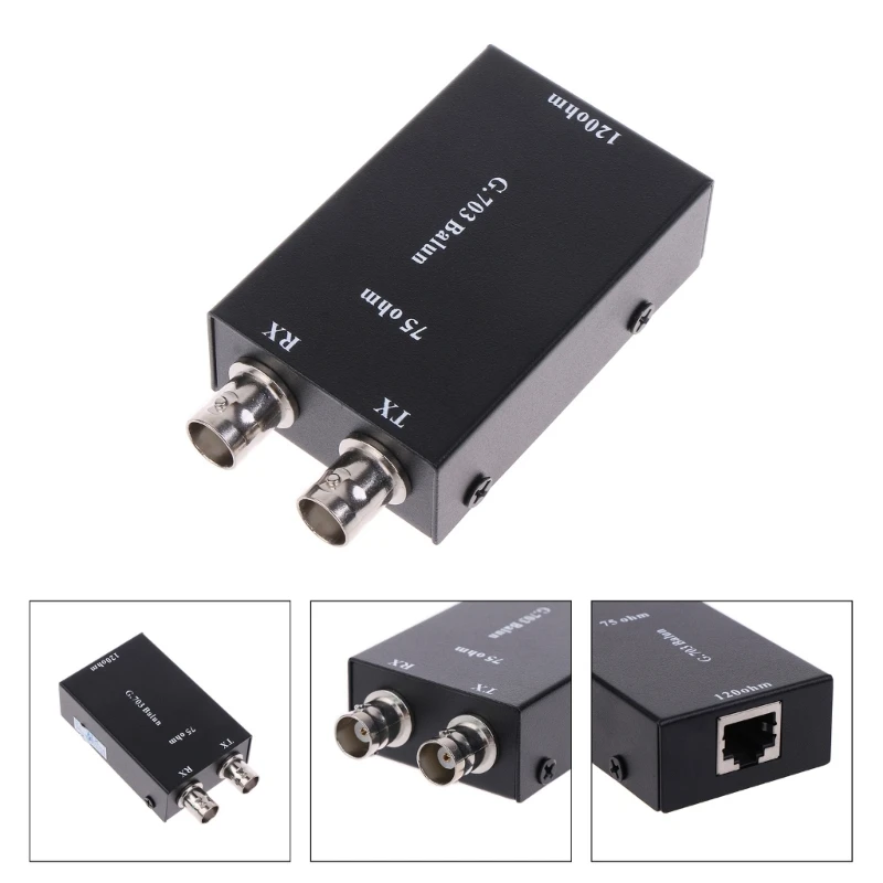 BNC to RJ45 Transmitter, E1 Converter, Balance to Unbalance, 75 ohm to 120 ohm impedance, G703 Coaxial