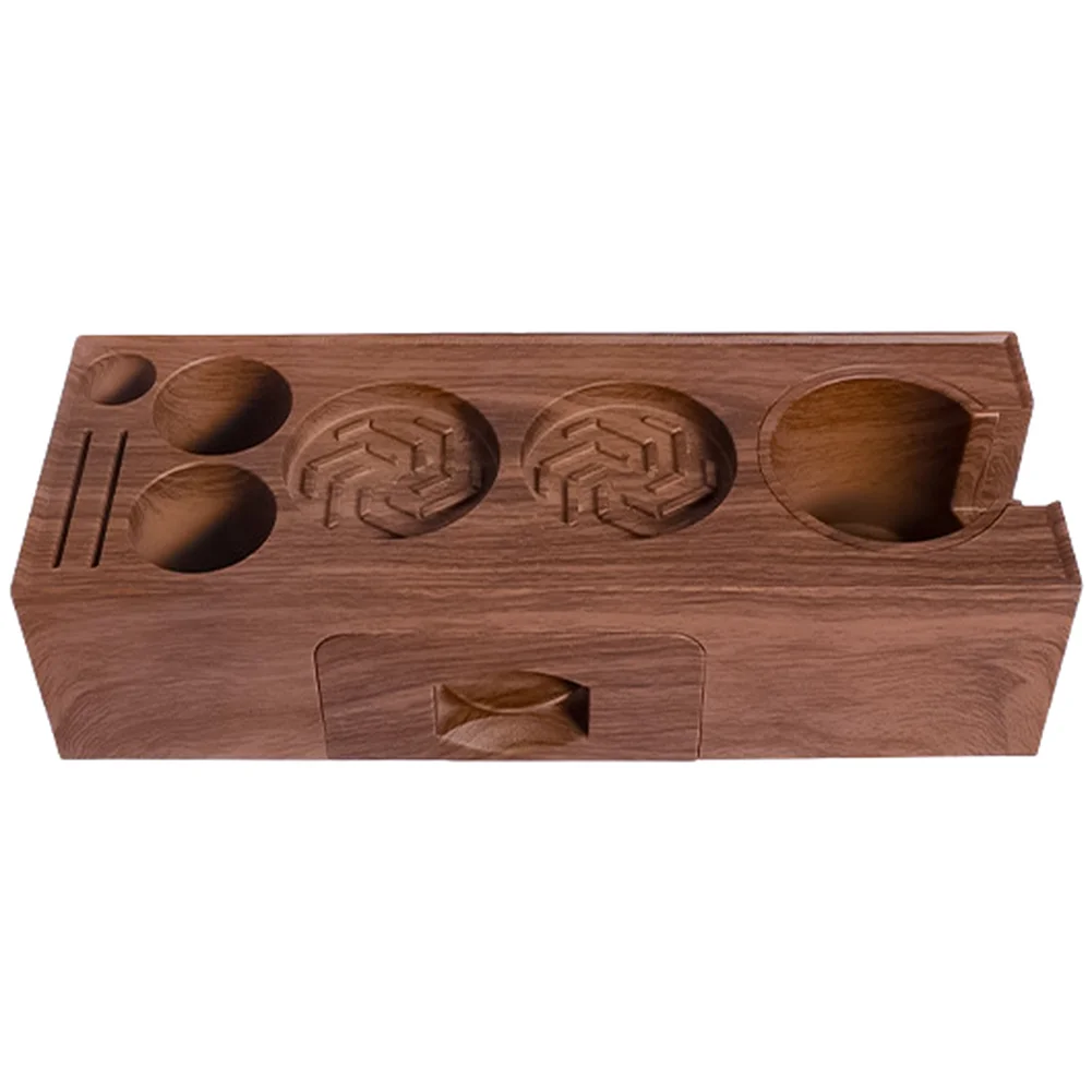 Coffee Tamper Stand Featuring ABS Build Drawer Compartment and 6 Holes to with Standard Portafilter Dimensions