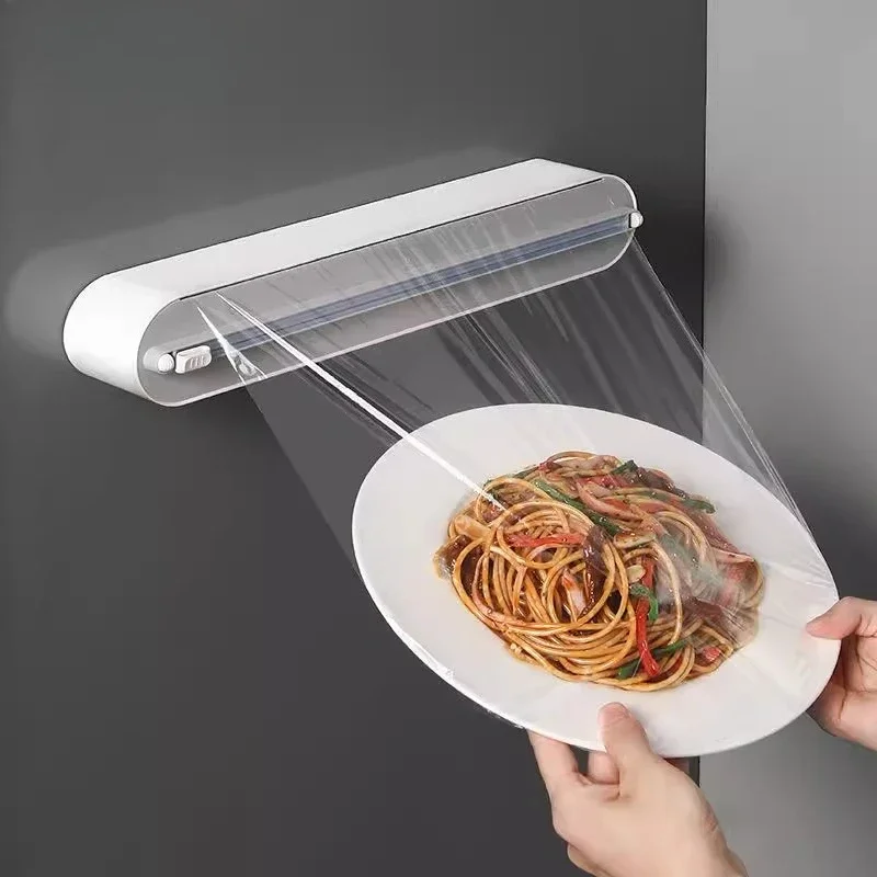 Plastic wrap cutter Magnetic suction wall-mounted kitchen special tear tinfoil plastic wrap box bagging artifact