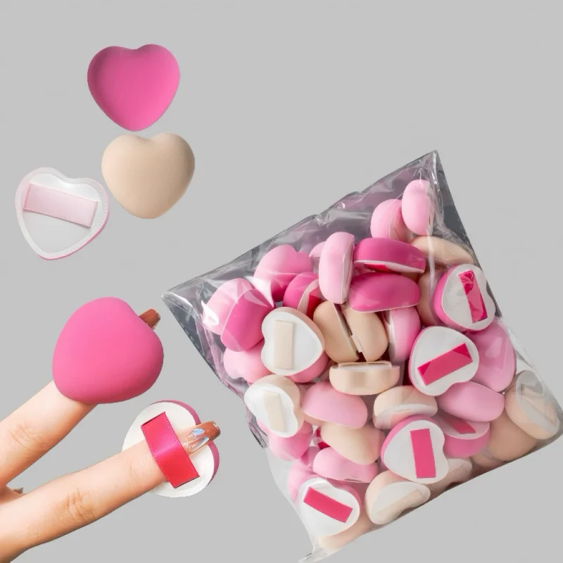 Cute Mini Heart Shape Powder Puff Wet Dry Dual Use Soft Cosmetic Sponge for Foundation Face Makeup Tool