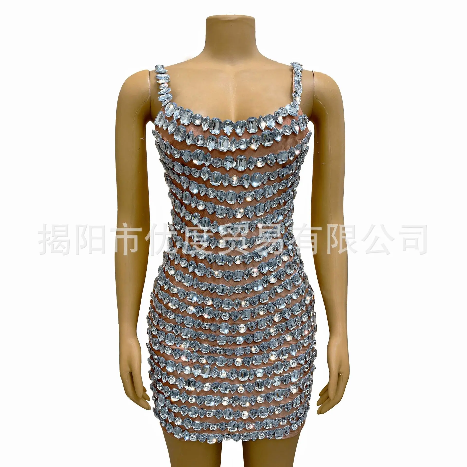 قسط الشعور بسيط مثير كبير حجر الراين الحمالة اللباس حفل أداء حزب سترة اللباس مصمم فساتين السهرة الفاخرة