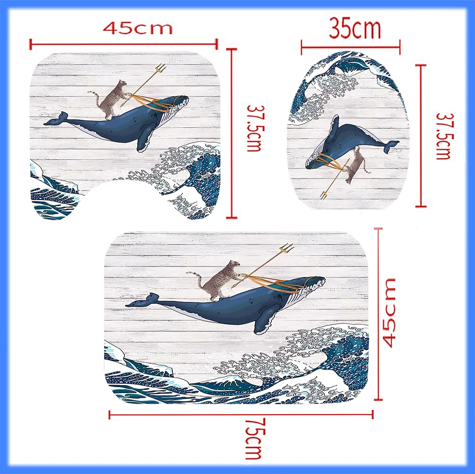 Shower Bathroom Mat Luxury Black Non Slip Mug Carpet Modern Flower Toilet Seat Lip Cover Bath Home Decor Accessories 3pcs