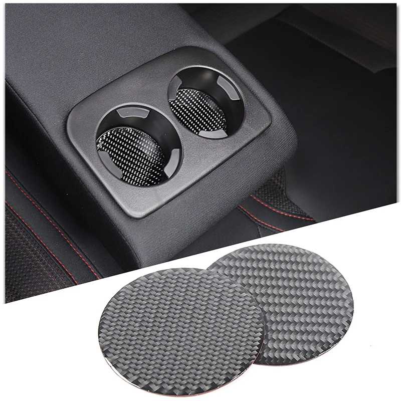 For 2022-2025 Subaru WRX STI LEVORG Soft Carbon Fiber Rear Drain Cup Holder Coaster Panel Trim Sticker Car Interior Accessories