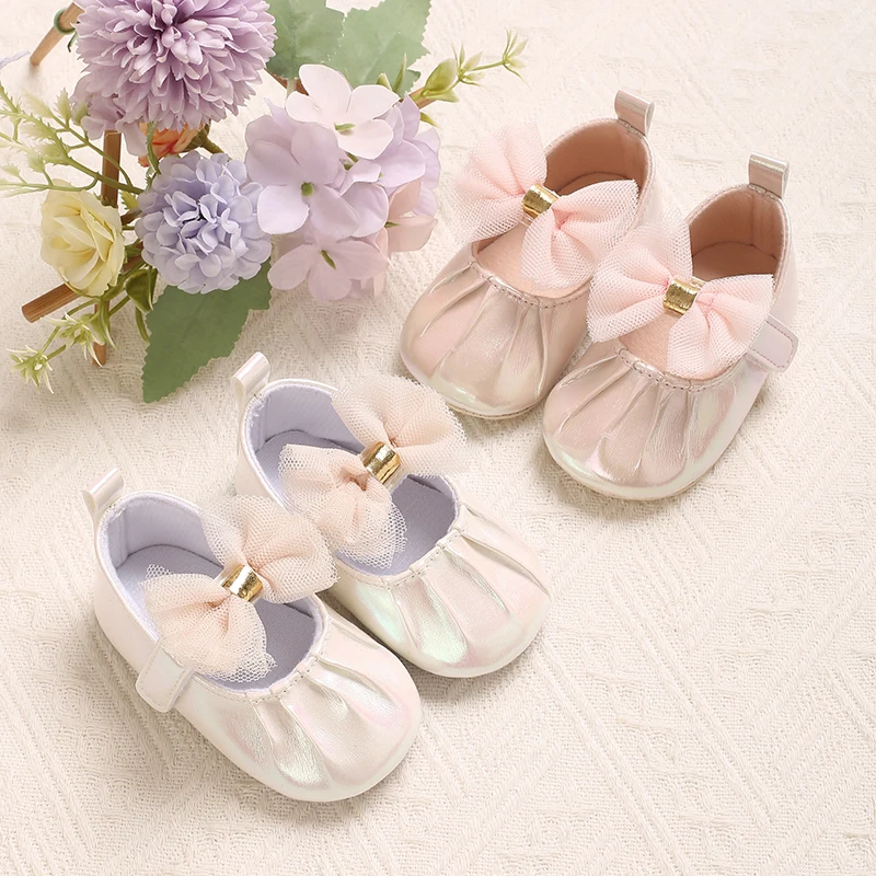 

New Cute Butterfly Soft Bottom Anti slip Shallow Bottom Princess Shoes the first baby walking shoes