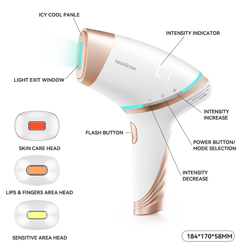 NOTIME 2023 IPL Ice Cooling Hair Removal 300000Flashes Safe Painless Laser Hair Removal Bikini Face And body