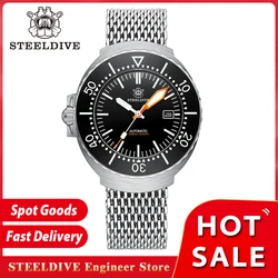 STEELDIVE SD1980 Automatic Watch For Men Sapphire Crystal 100Bar Water Resistant One-piece Case Luxury Diver Sport Reloj Hombre