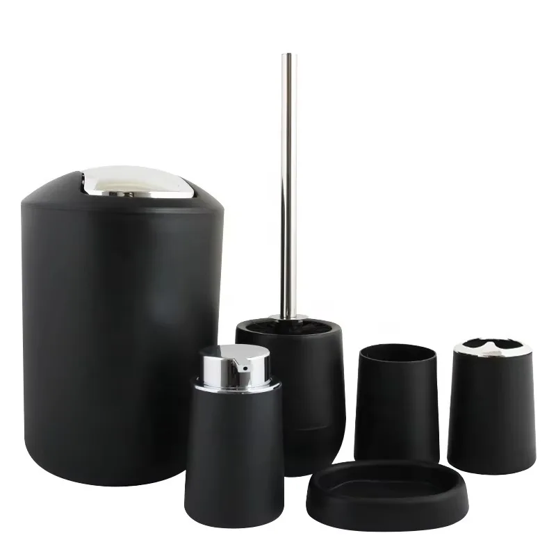 Modern luxury 6-piece bathroom accessory set, complete bathroom accessory set