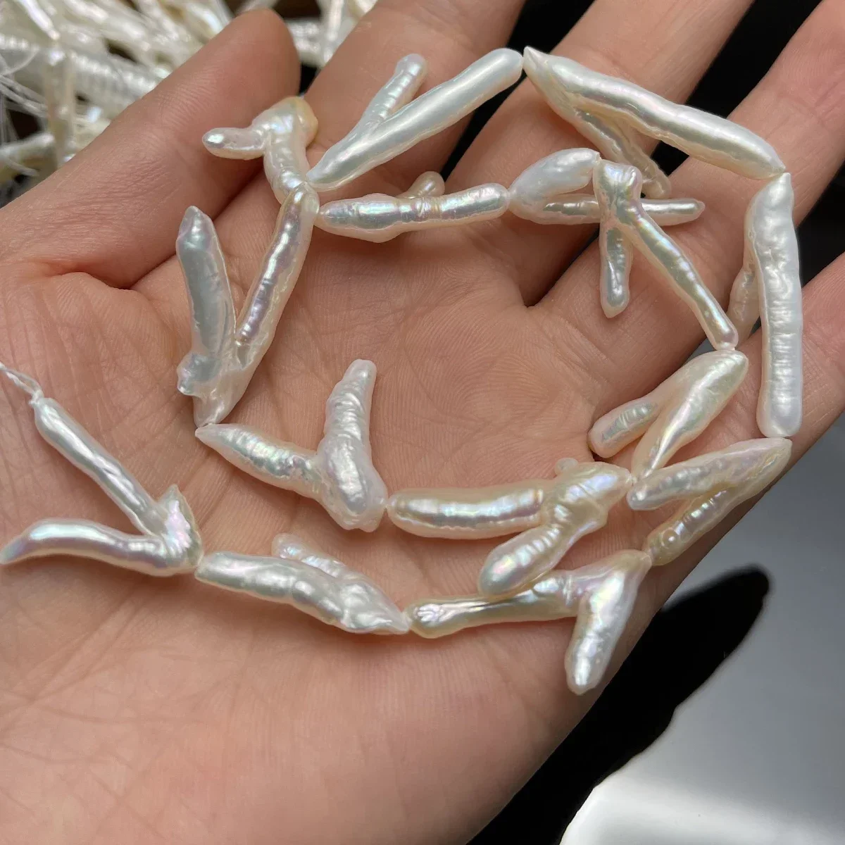 5A Claw Shaped Baroque Natural Freshwater Pearls 25x15mm Dynamic Texture 40cm Premium Beading Supplies for Handmade Jewelry