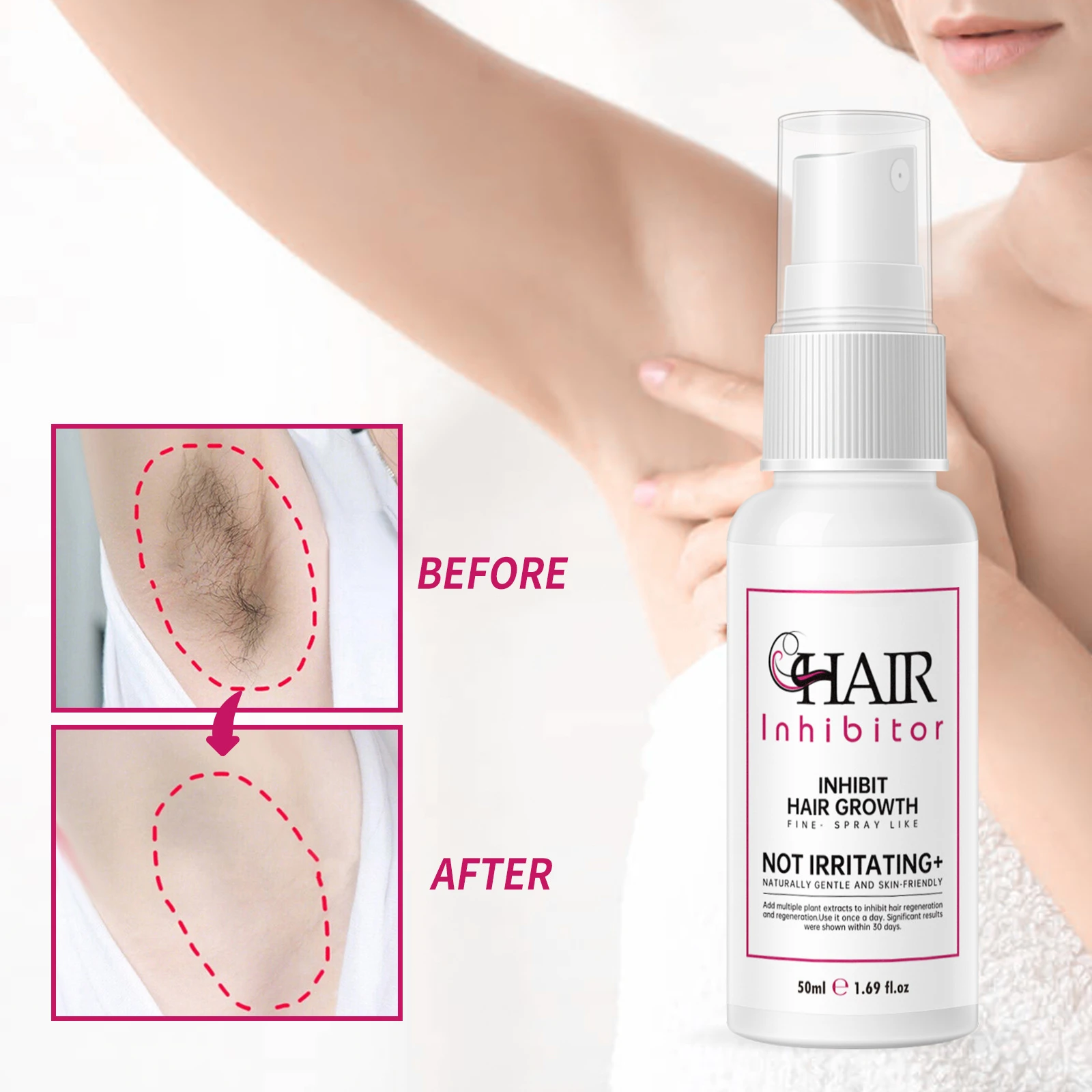 

Hair Removal Spray Non-Irritating Hair Removal Inhibition Skin Smooth Legs Body Armpit Painless Hair Stop Growth Spray