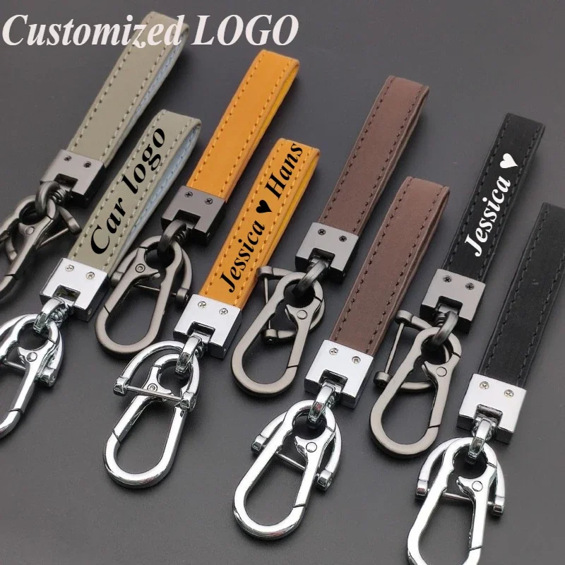 

Custom Logo Exquisite Suede Leather Keychain Laser Engraving Key Chain Personalize Keyring Gift Men and Women Wholesale