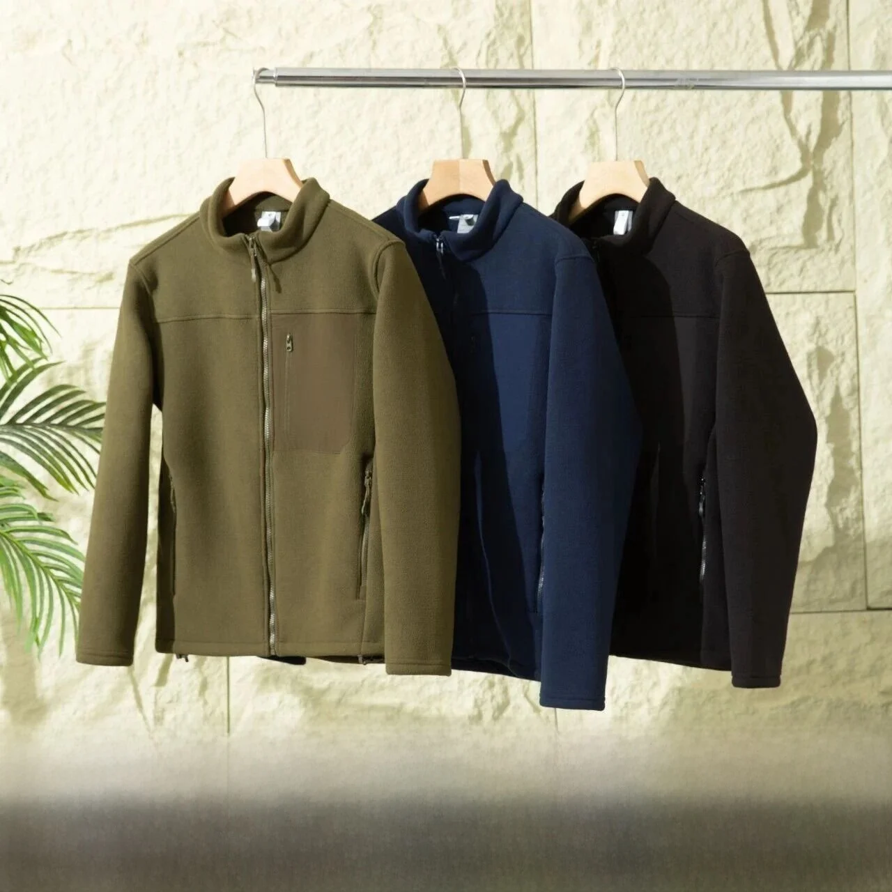 

Outdoor Men's Fce Lined Hoodie Jaet Stand Fit Windproof Polyester Long Sve Zipper Closure Casual Sle Non Bulky