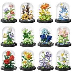 Eternal Bouquet Building Blocks Flower Model Creative Home Desk Plant Decoration Assemble Bricks Educational Toy Girl Kids Gifts