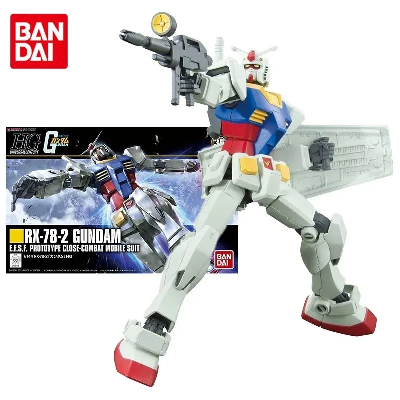 Bandai Gundam Model Kit Anime Figure HGUC 1/144 191 RX-78-2 GUNDAM Genuine Gunpla Model Anime Action Figure Toys for Children