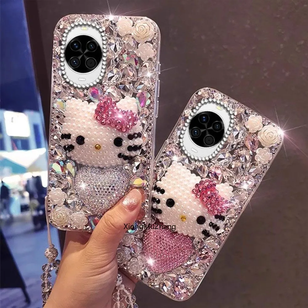 Hello Kitty Strass-Handgelenkschlaufen-Hülle für Huawei Pura 80 70 Pro Ultra P60 P50 Mate 80 Pro Max 70 60 50 Nova 11 12 13 14 15 – Detail 2