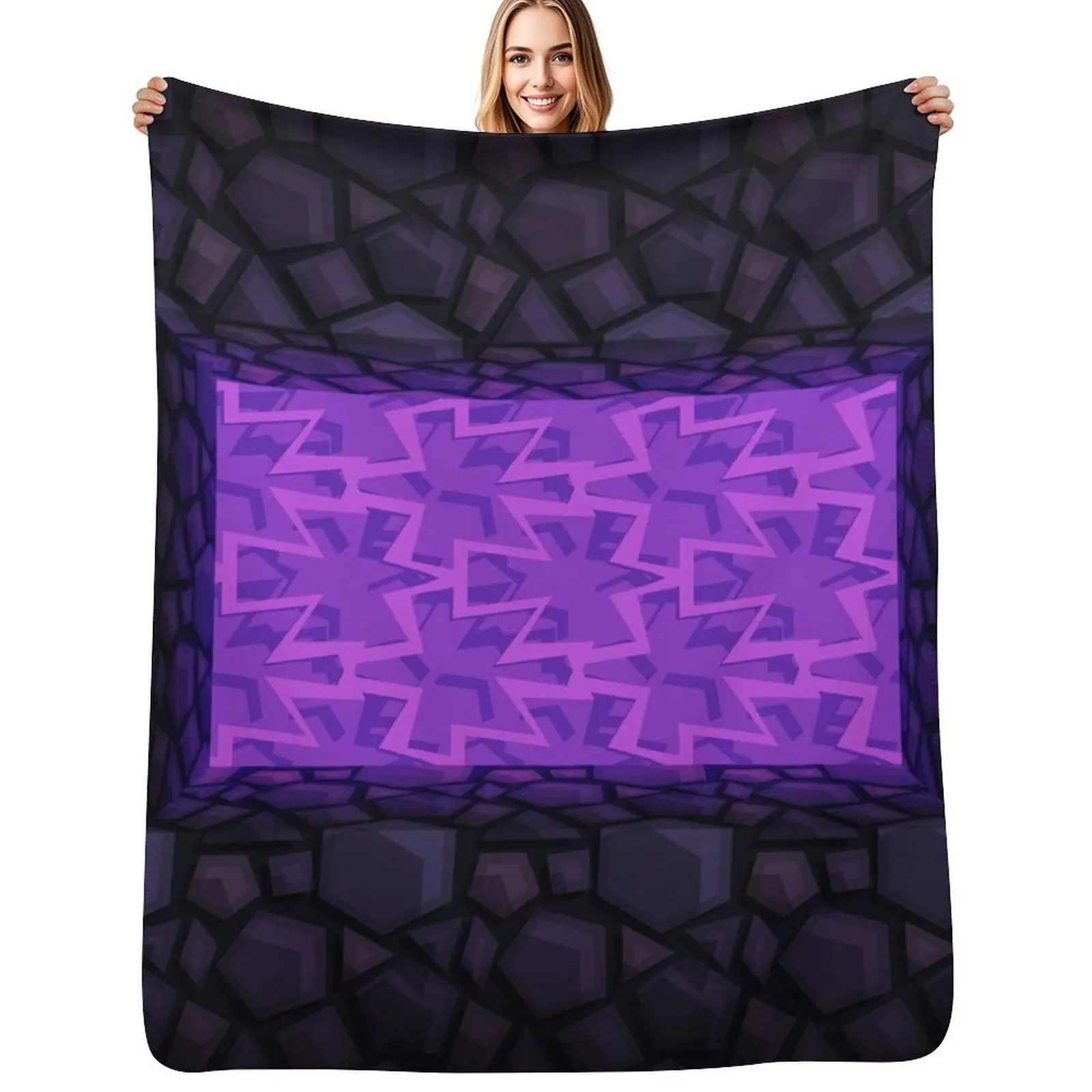 

Obsidian Nether Portal - PureBDcraft Throw Blanket Soft Breathable Blanket for Night Sleeping