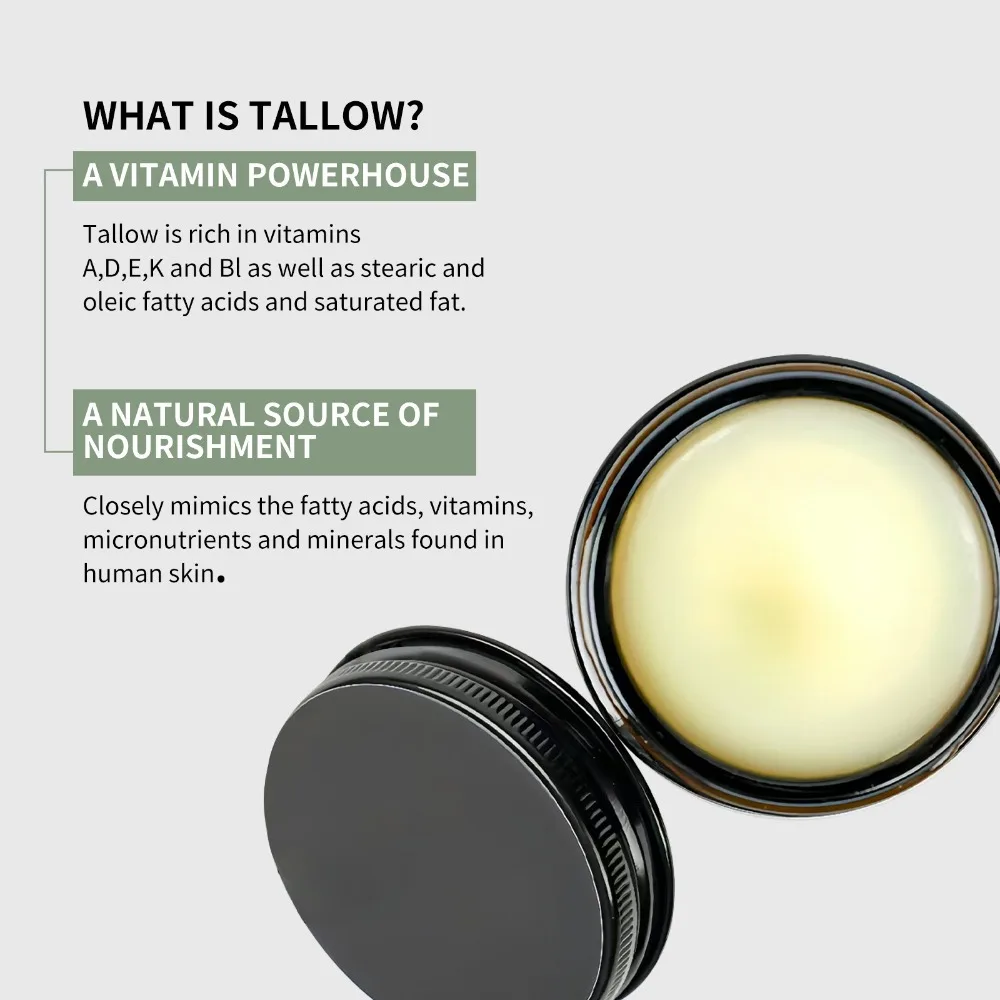 Bálsamo hidratante de miel Tallow de ternera que mejora la crema facial áspera no grassa, crema hidratante facial rejuvenecedora Tallow para cara y cuerpo