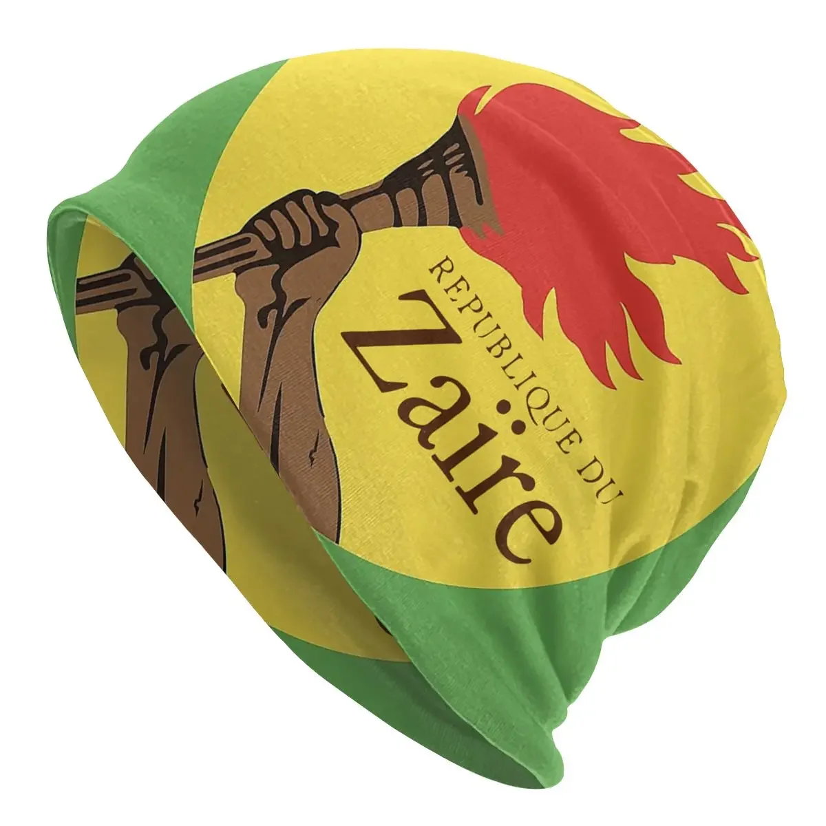 Flag Of The Former Zaire Skullies Beanies Congo Flag Congolese Hats Hip Hop Men Women Cap Warm Thermal Elastic Bonnet Knit Hat