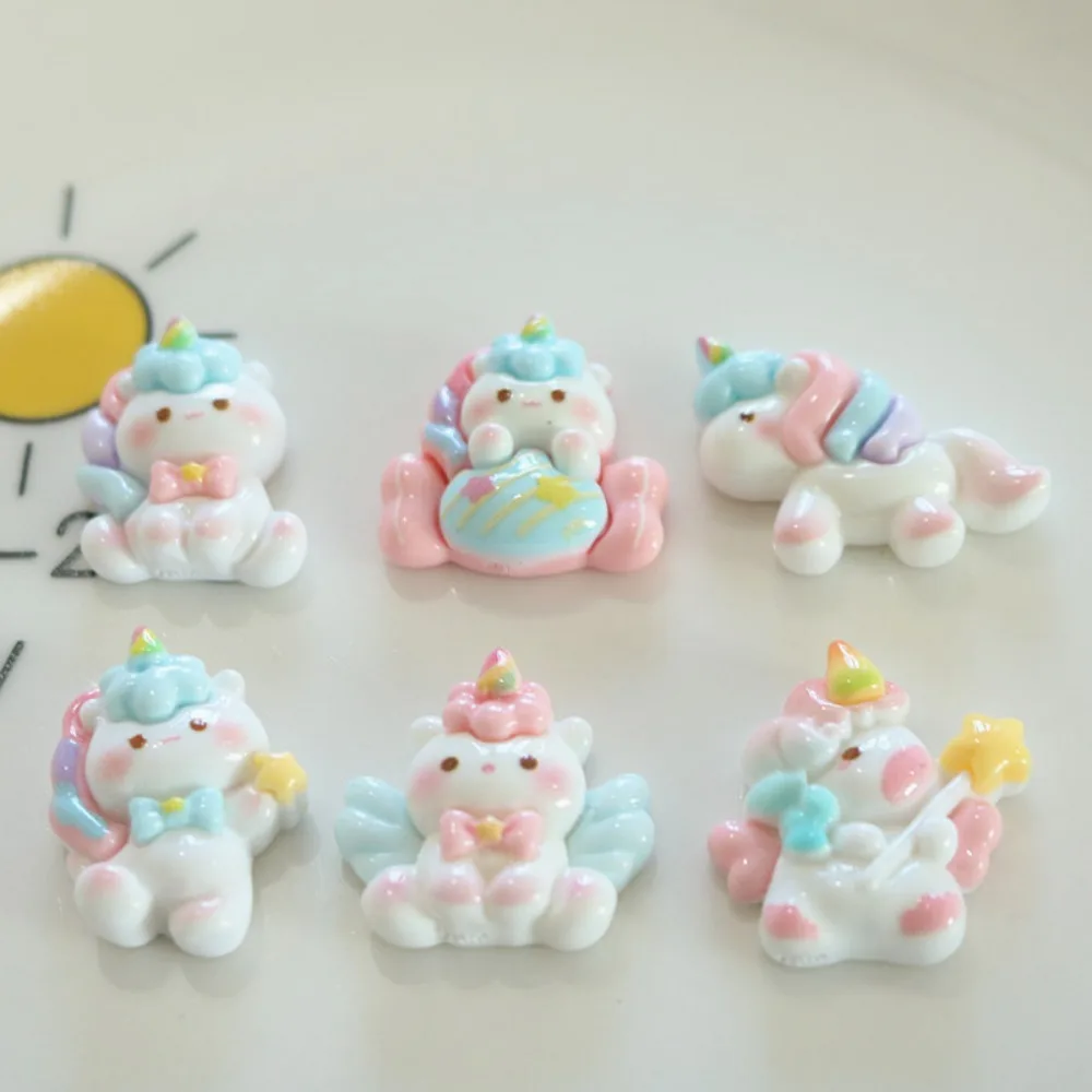 10pcs Cute Cartoon Kawaii Animal Horse Series Flat Back Resin DIY Scrapbooking Embellishments Cabochons Decoration Accessories