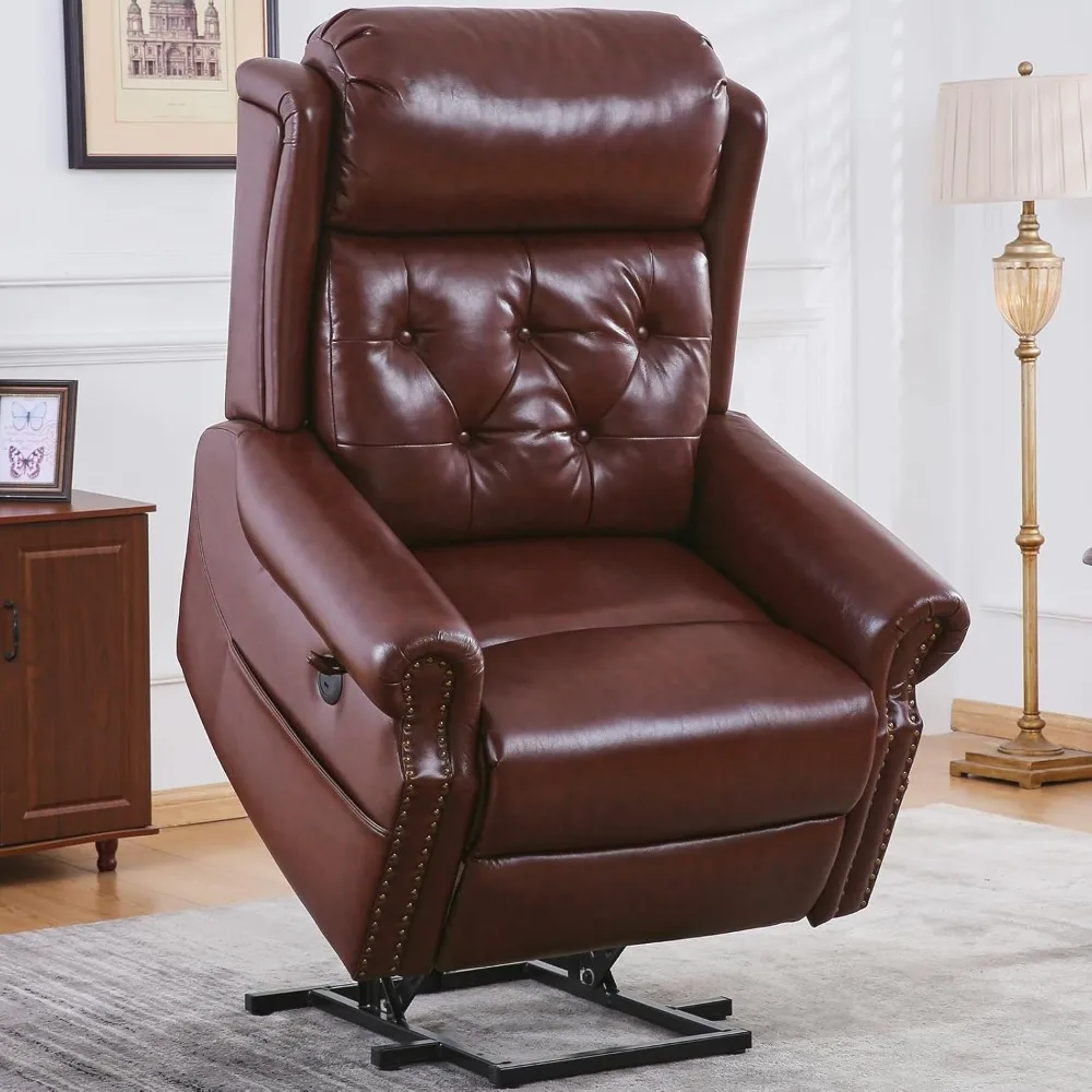 Reclining Sofas Power Lift Recliner Chair with Massage and Heat for Elderly Wide Recliner with Adjustable Headrest