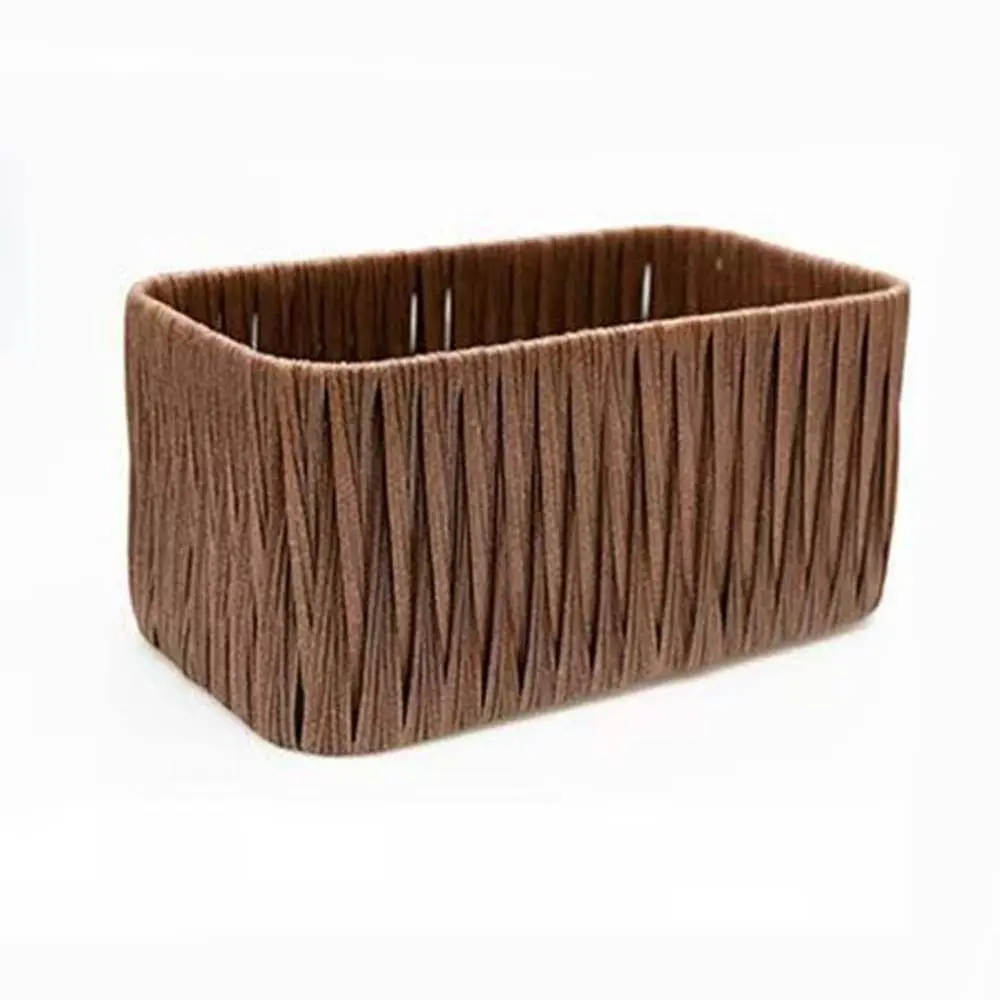 Hot 1/3 Grids Sundries Organizer Hand Woven Rectangular Dust Clothing Storage-Box Wardrobe Container Home Storage