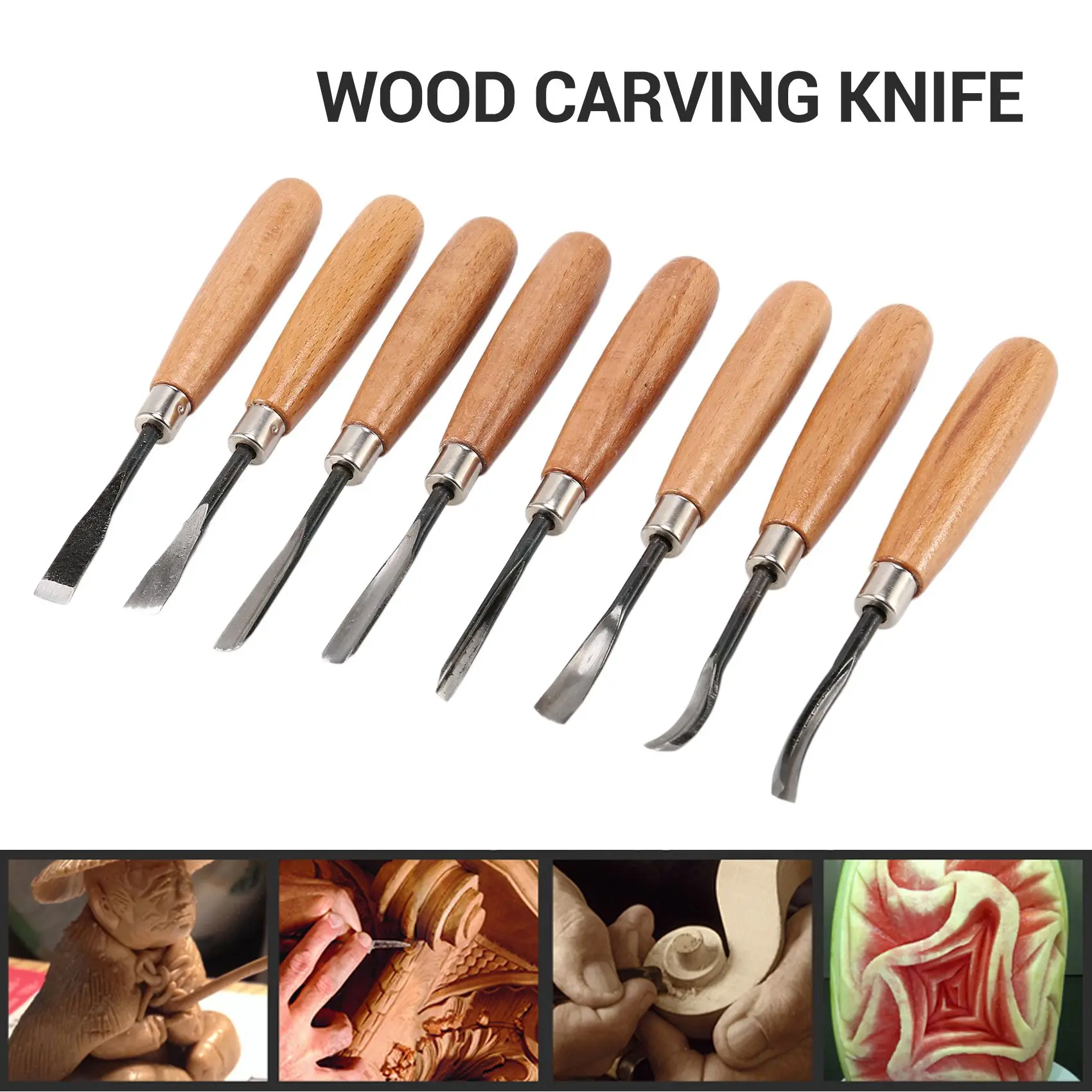 ABJY-8개 목각 조각 도구 세트 DIY 예술 공예 목공 조각용 칼 세트
