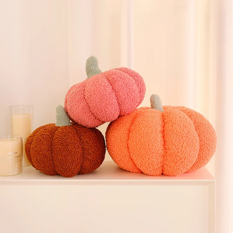 Almohada pequeña de planta de calabaza de 18/25cm, accesorio de fiesta para el día de Halloween, cojín de comida colorido, decoración para sofá y silla, regalo