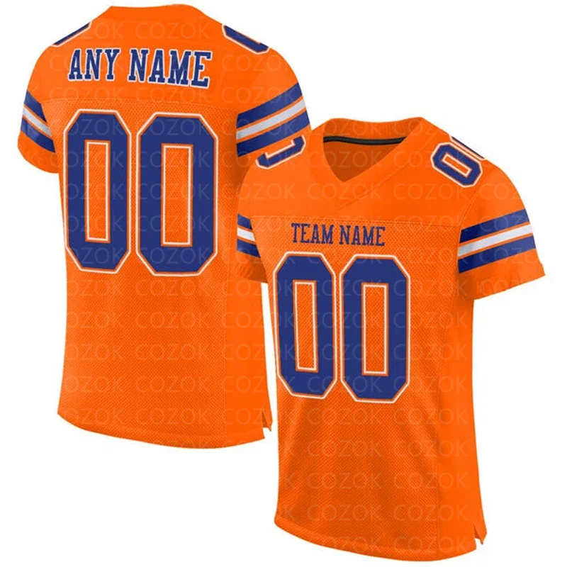 

Orange series Customized Football Jersey for Men Football Short Sleeves Athletic Tee Shirts