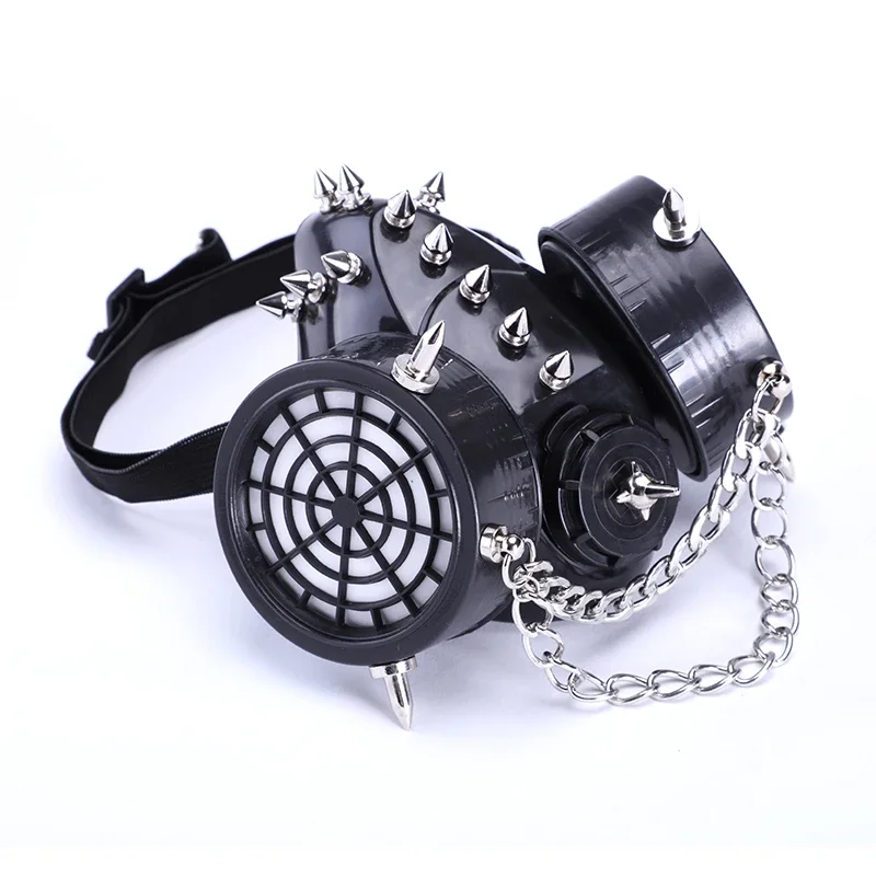 Steampunk Stud Chain Masks Cosplay Retro Punk Respirator Cyber Punk Gothic Rivet Mask Party Accessories