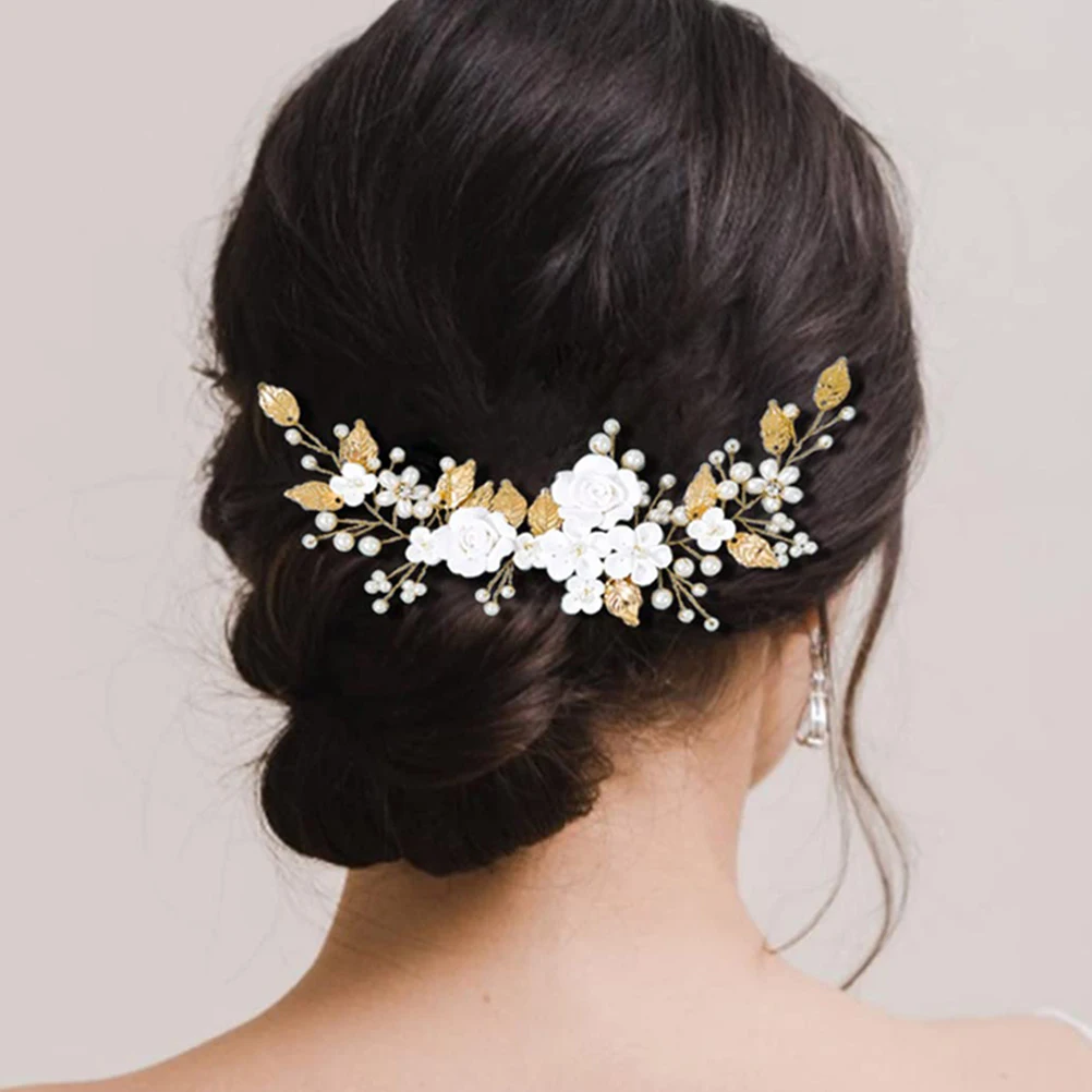 

2Pcs Elegant Flower Silver Hair Accessories Bridal Hair Piece Hair Vine For Wedding Prom Hair Decor