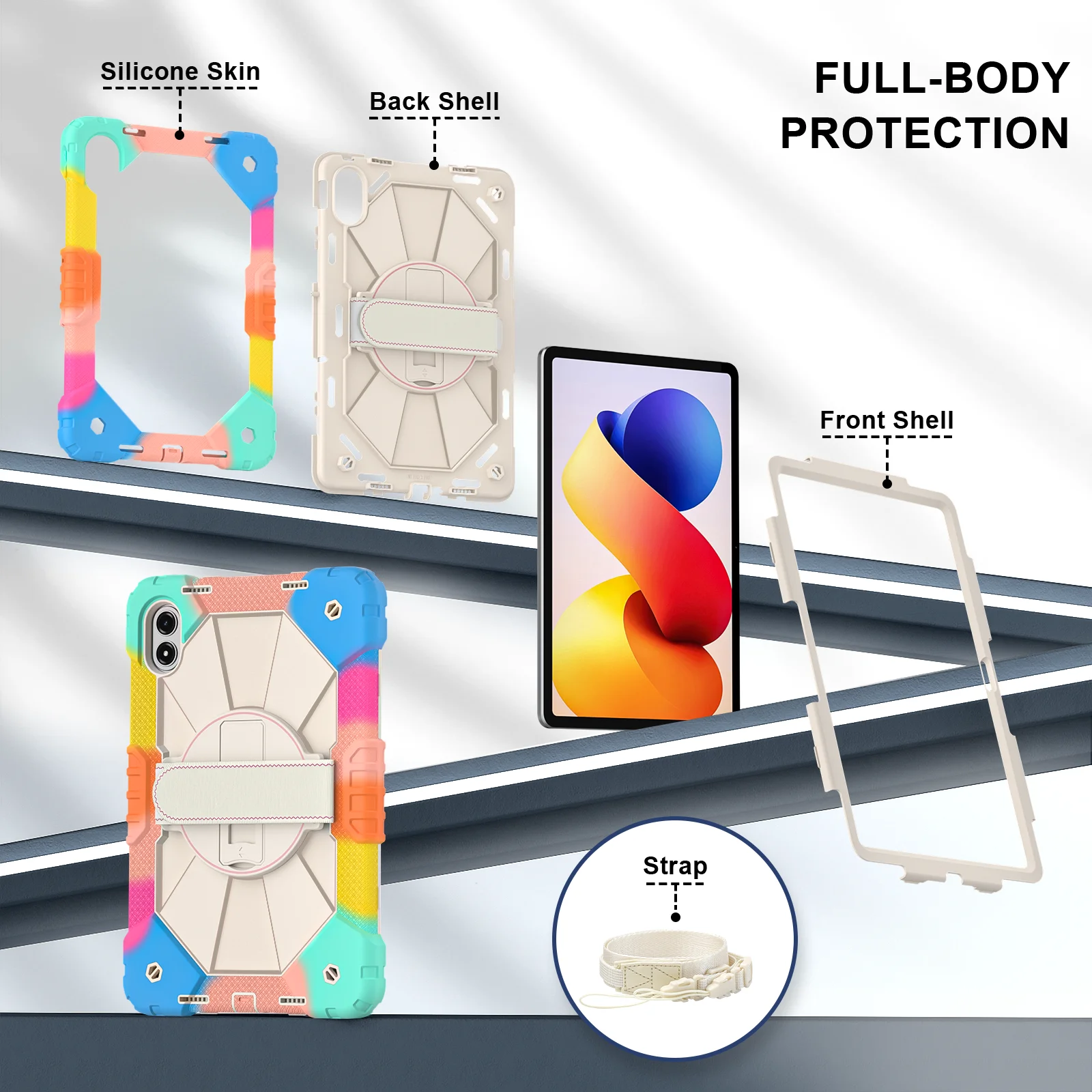Kickstand Armor Case For Xiaomi Poco Pad M1 Redmi Pad 2 Pro 2025 12.1 2509ARPBDG 25099RP13G 2509BRP2DG Rotating Heavy Duty Cover