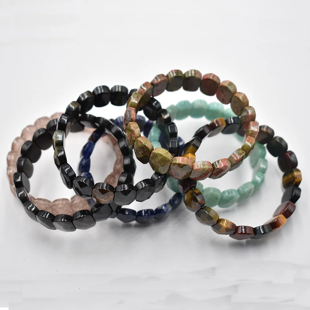 Wholesale 4pcs/lot Cut  faceted Beads 11x15mm Natural Tiger Eye Stone Beads Bracelet Gemstone Jewelry for Women for Men for Gift