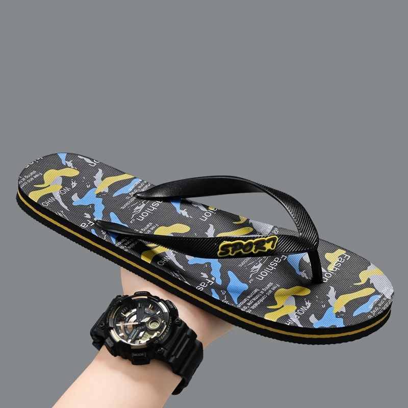 

Outdoor Non-slip Mens Slippers Fashion Beach Shoes EVA Man Flip-flop Comfortable Casual Sandals Indoor Home Soft Bathroom Slides