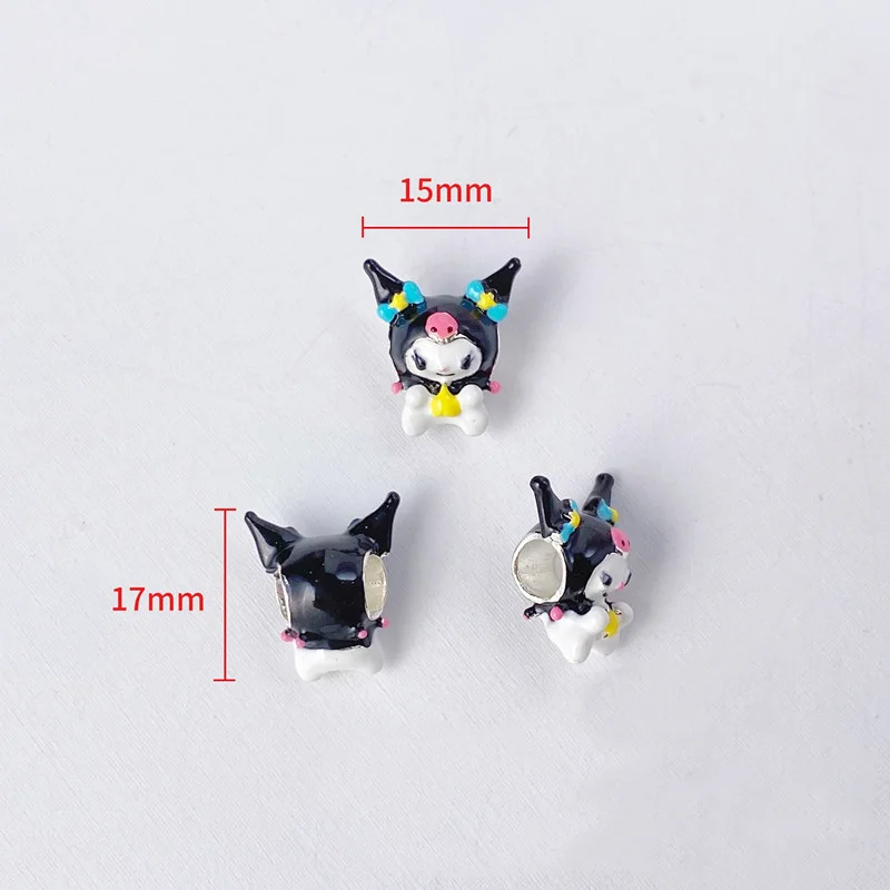 Nuevas cuentas Miniso Fashion Sanrio Kuromi adecuadas para pulseras originales de mujer, accesorios de joyería, regalos