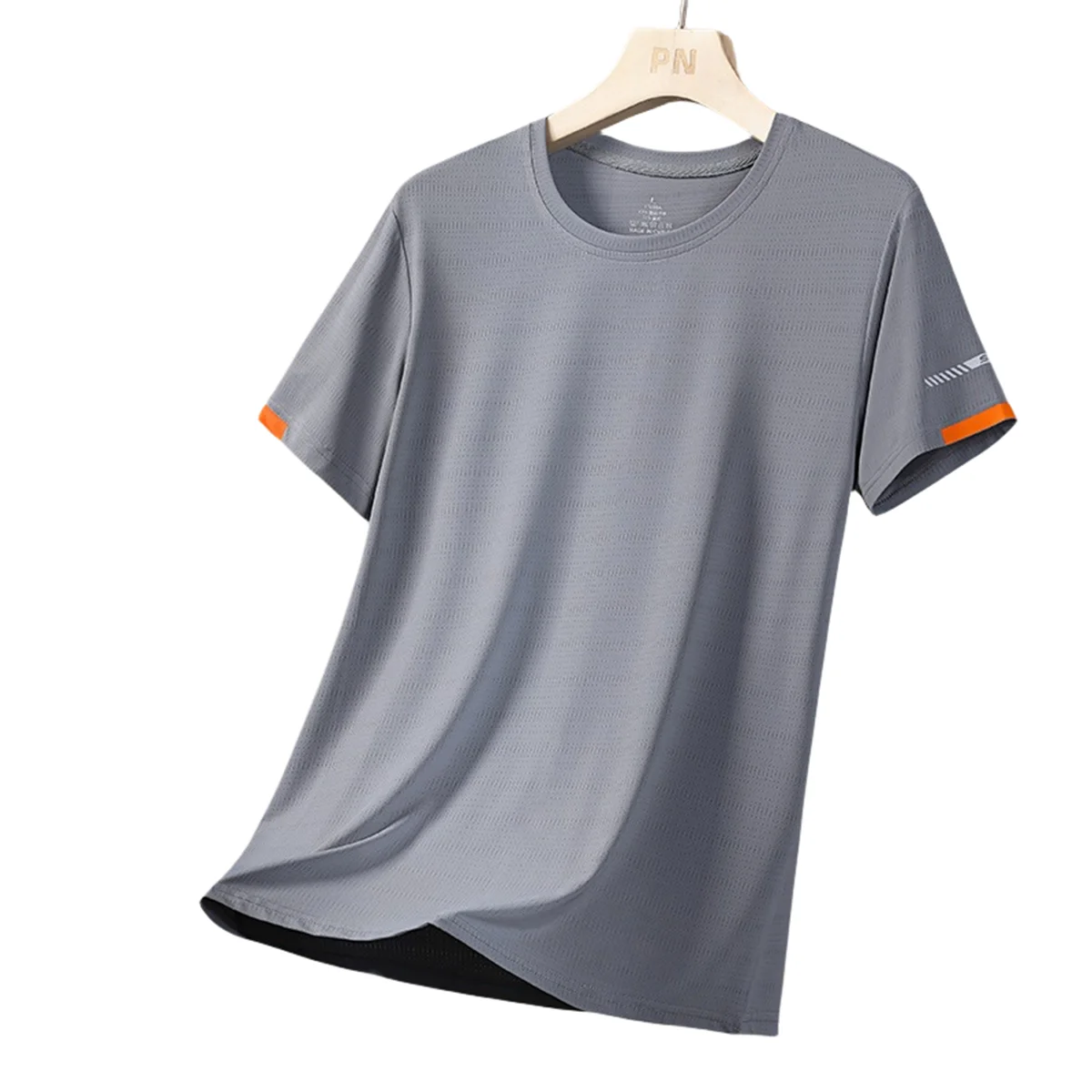 Ice Silk Round Neck T-Shirt,Summer Ice Silk Fabric T Shirt,Round Neck Solid Sports Tee Shirts