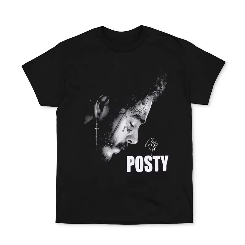Hot Sale Post Malone Retro Style Poster Print T-shirt Men Women O-neck Cotton Summer Tee Fashion Streetwear Harajuku Wind Tops