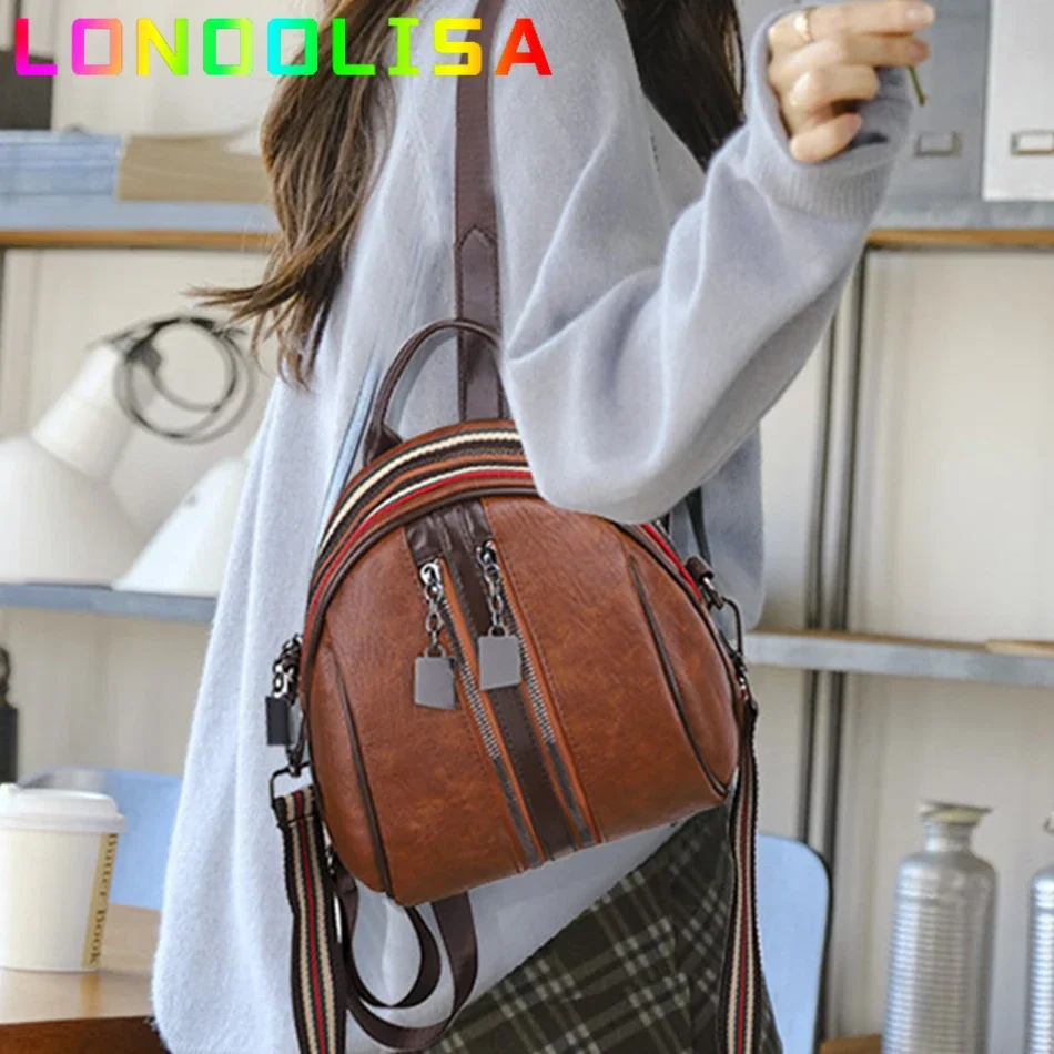 

Fashion Small Backpack Luxury Women 4 In 1 Bagpack PU Leather School Shoulder Crossbody Bags for Teenager Girls Femme Mochilas