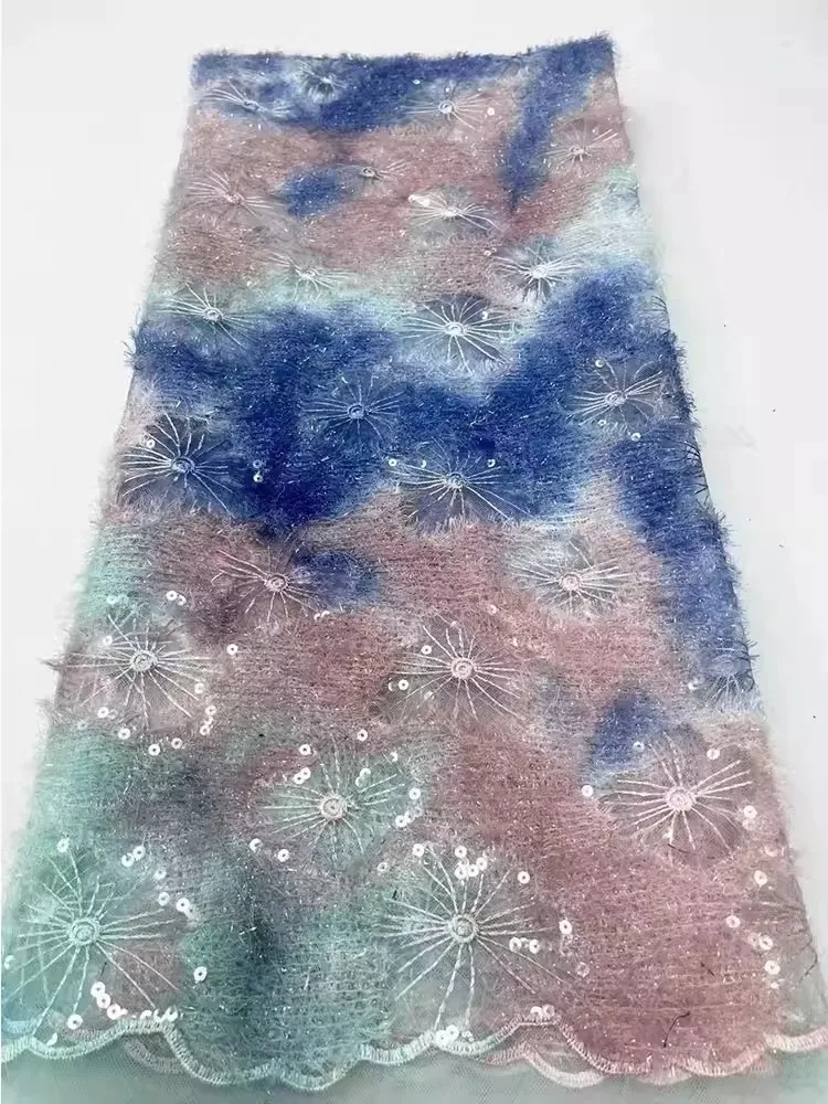 

1 ярд мягкой сетчатой ткани ручной работы с 3D вышивкой бисером, материал для платьев, свадебных платьев, ткани для чонсамов