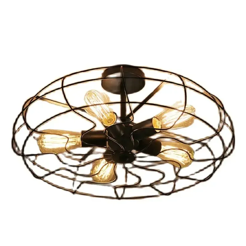 

White cage Light Black copper Iron industrial earth cage creative diamond Loft Ceiling lights vintage restaurant bar foyer lamp