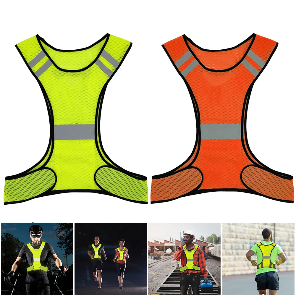 High Visibility Running Vest Breathable Sports Reflective Waistcoat Lightweight for Men Women Outdoor Night Riding