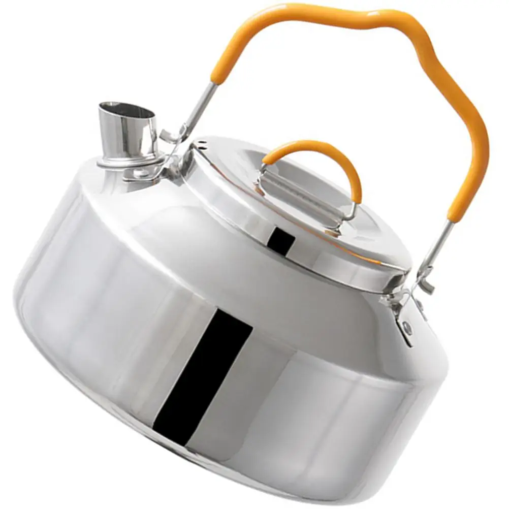 

Stainless Pour Kettle Ergonomic Handle Anti Rust Deform Camping Outdoor Kettle Hiking Cookware Tea Coffee Pot