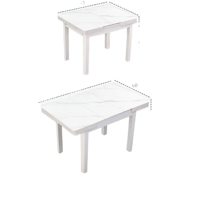 

Retractable dining table and chairs household small apartment solid wood simple and modern