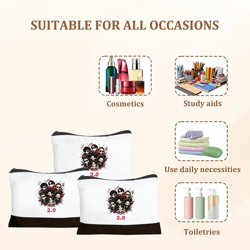 Arirang 2.0 World Tour 2026 Spliced Makeup Organizer Bag Multifunctional Spliced Contrast Color Storage Bags Kpop Fan Gift